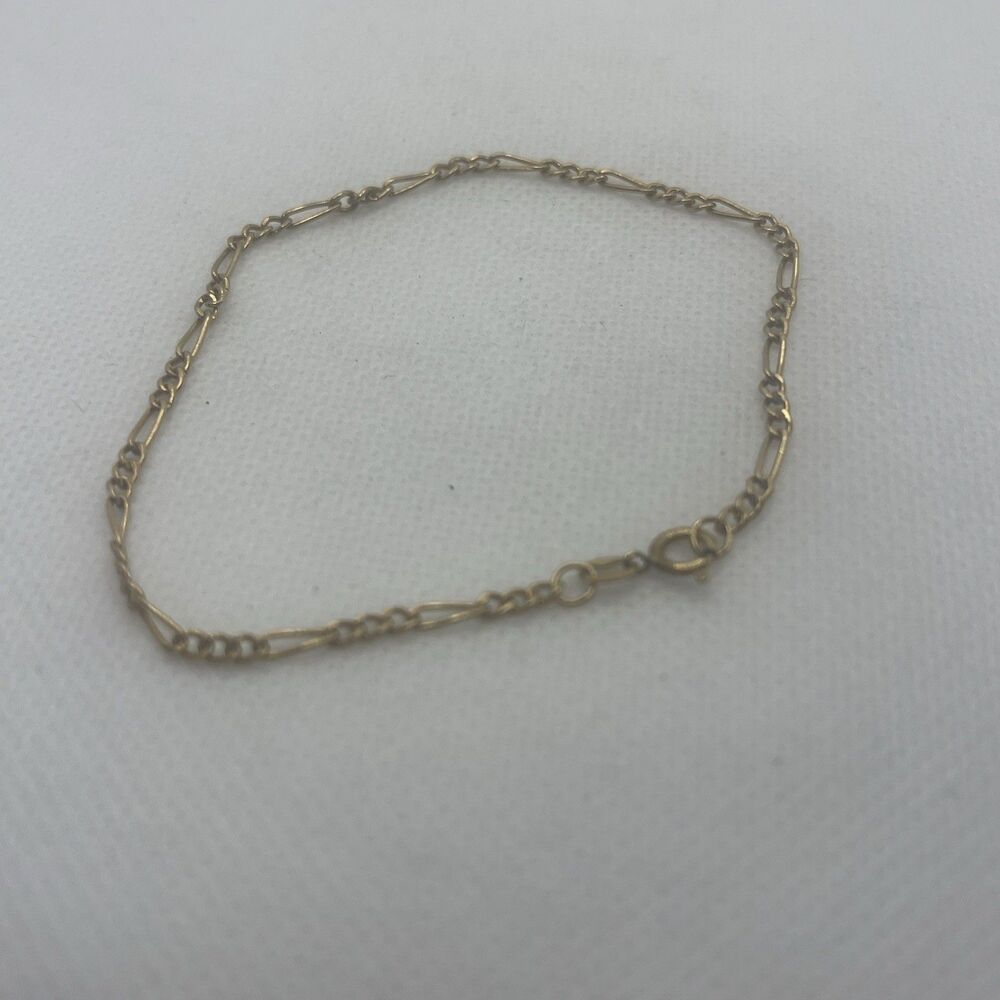 1/20 14K YELLOW GOLD FILLED FIGARO LINK 8" BRACELET